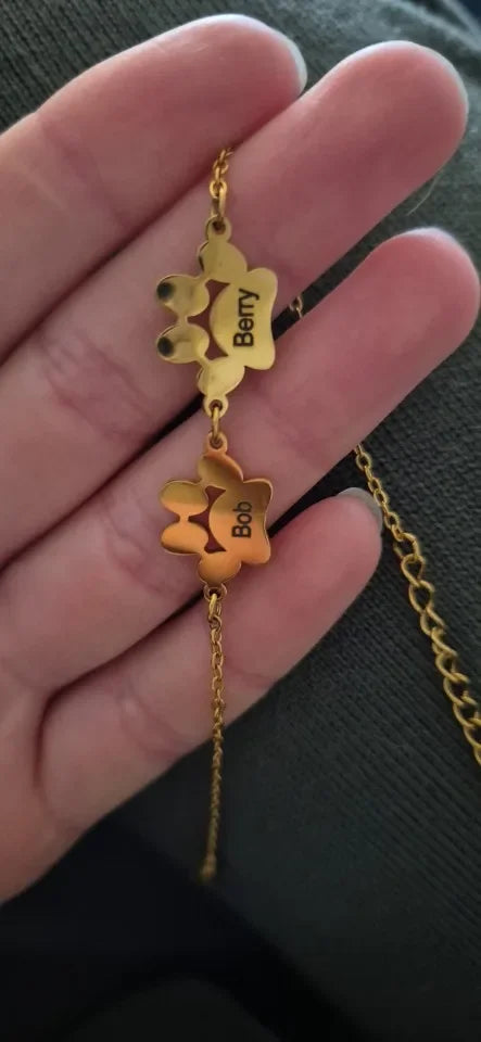 Bracelet Patte Personnalisée en Acier Inoxydable Mixte Modèle Tinou — photo d'un client 7